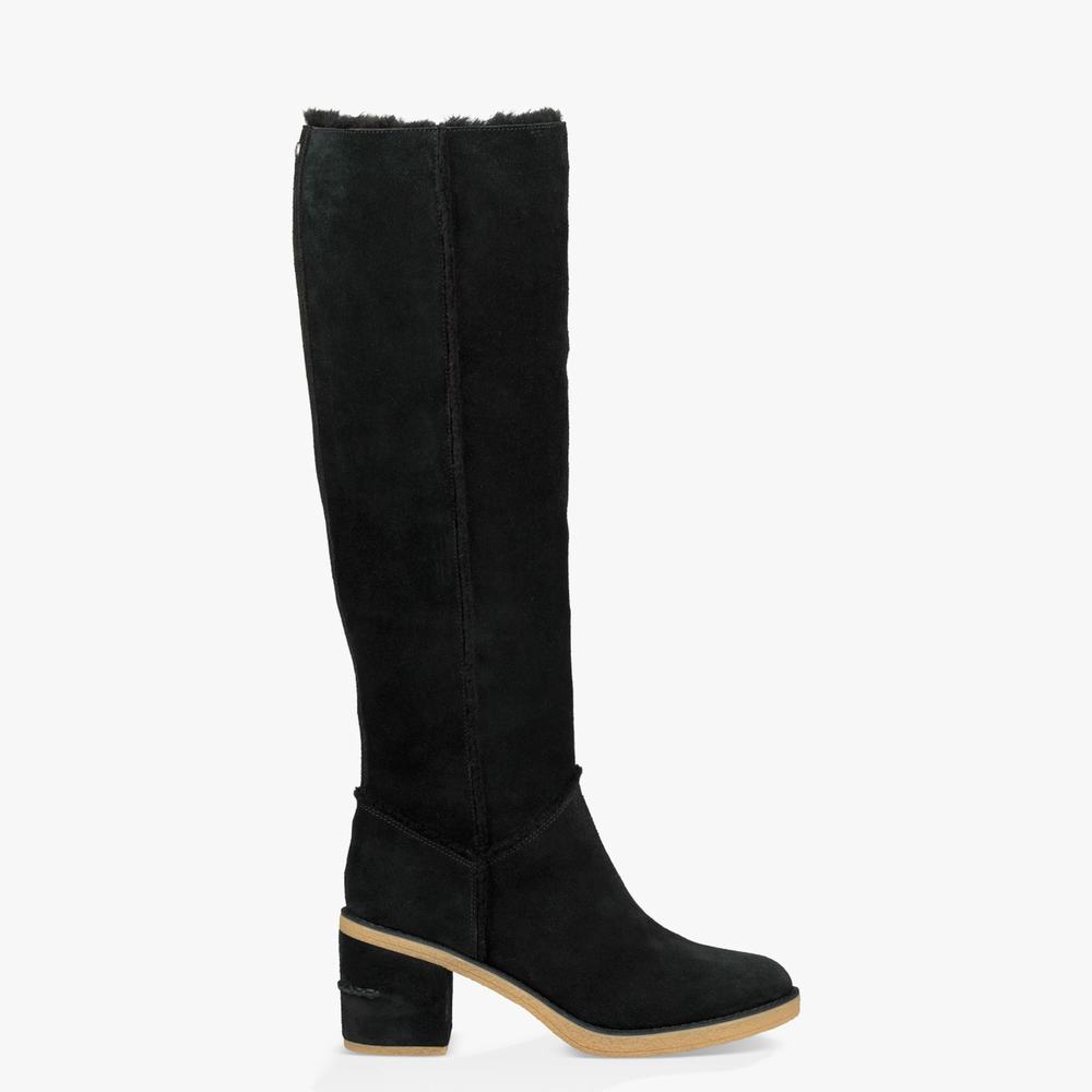 Bottes Classic UGG Kasen Tall II Femme Noir Soldes 915WOFEC